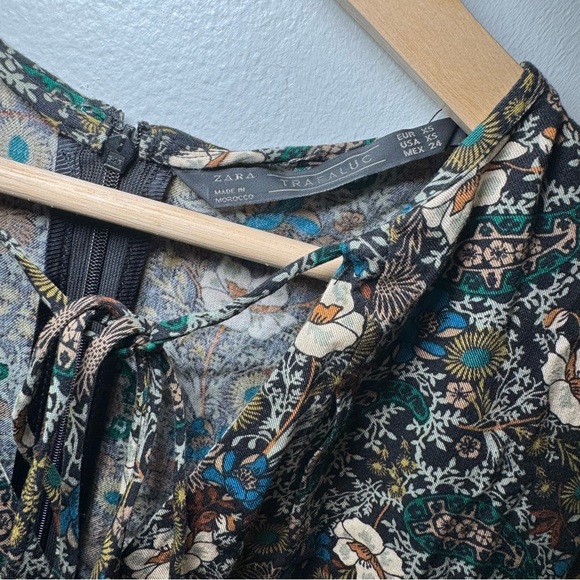 ZARA Floral Print Playsuit‎ Romper Dress Size XS Boho - Picture 6 of 10